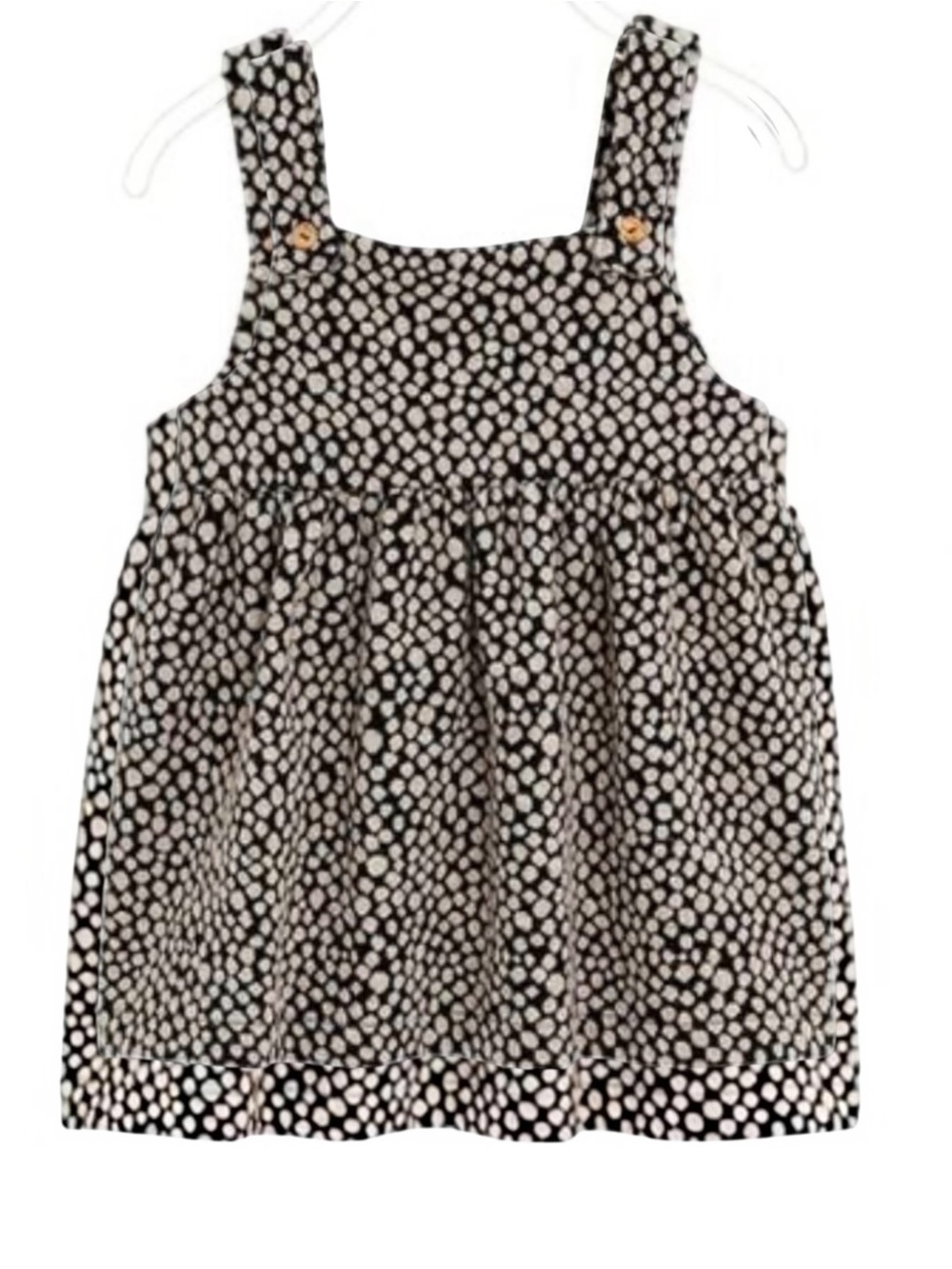 Zara Girls Pinafore Jumper Dress Black Ivory Speckled 3-4Y